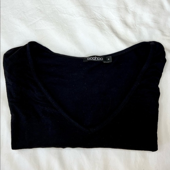 Boohoo Oversized V-neck T-Shirt — Black, M - Picture 8 of 9
